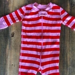 ⭐️Hanna Anderson⭐️ Organic,Striped Zip up Pajama